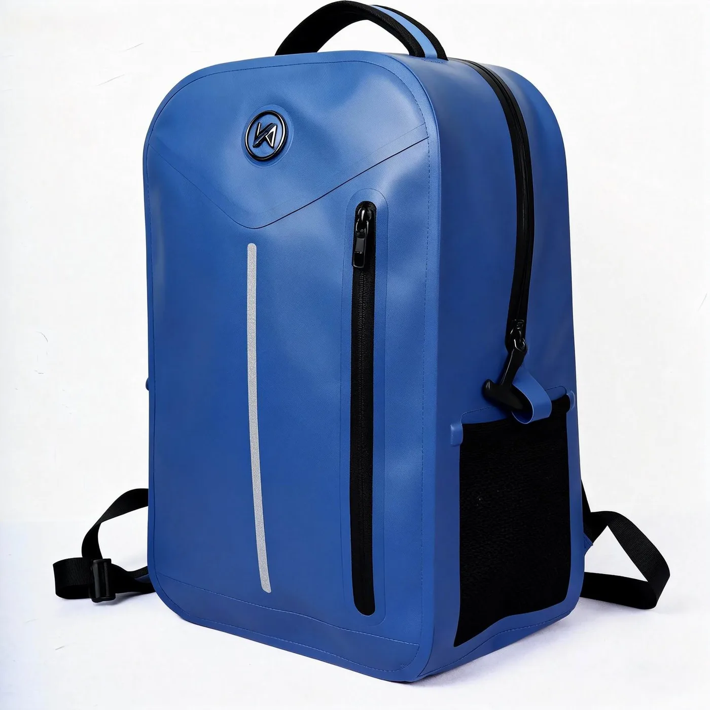 Blue dry bag backpack product view