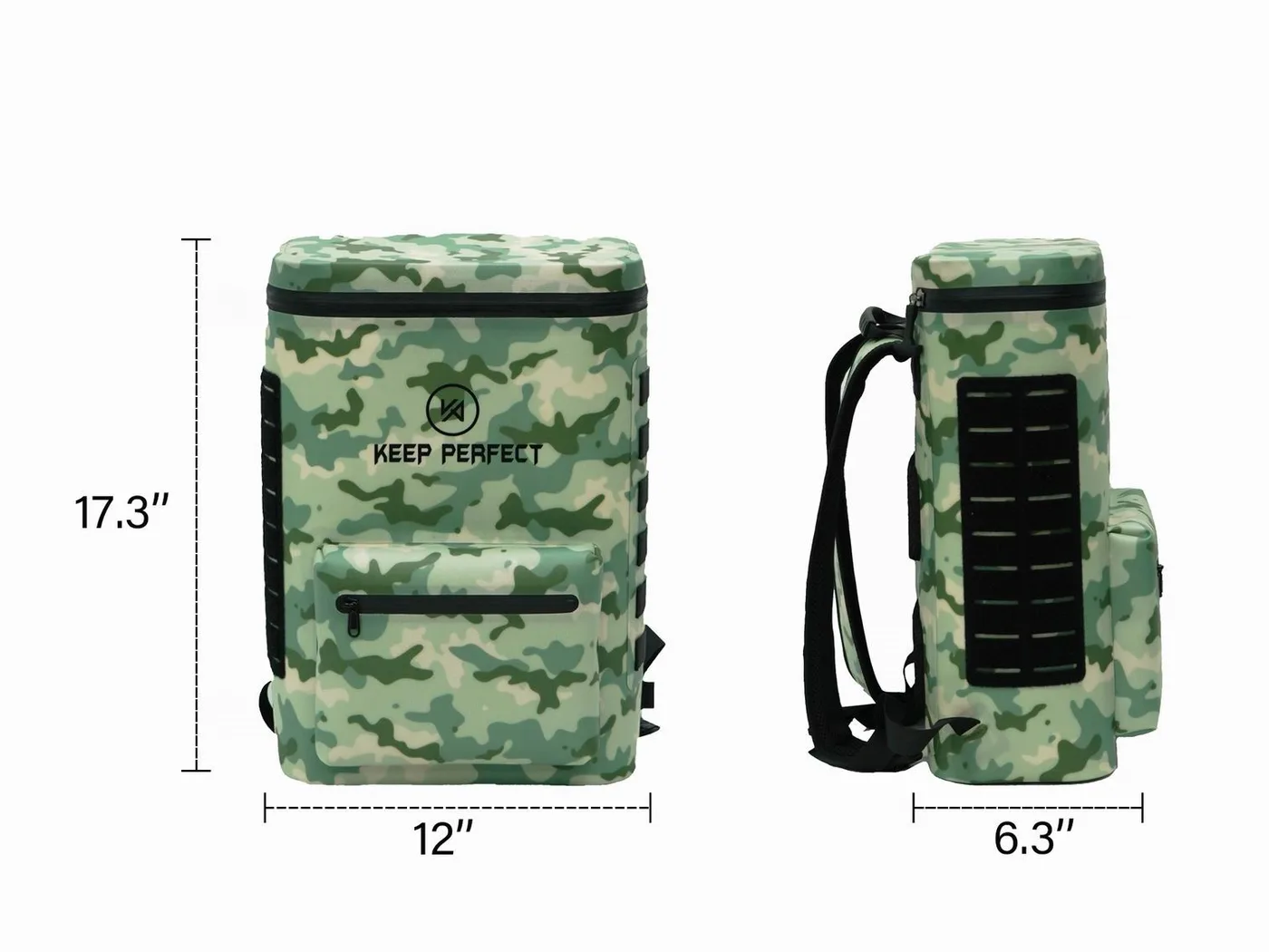 Camouflage dry bag with shoulder backpack straps