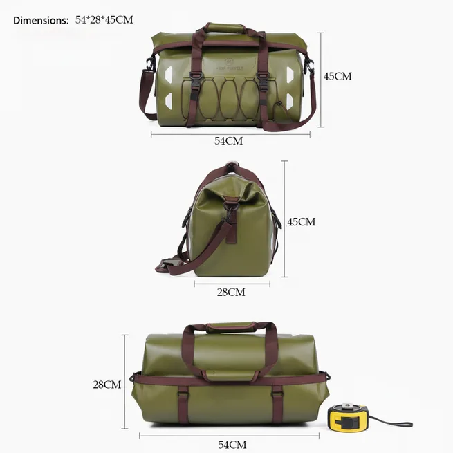 Olive roll-top dry bag size range