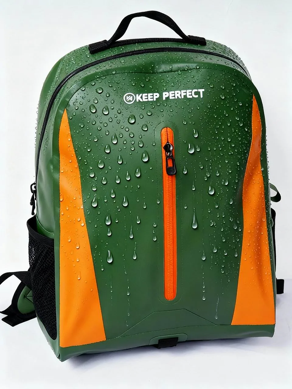 Orange and green urban tech waterproof backpack