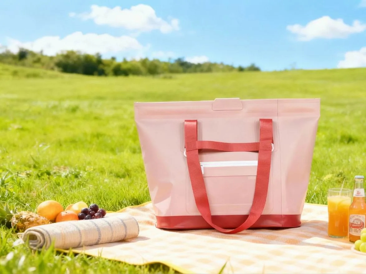 Rose roll-top dry bag on grass